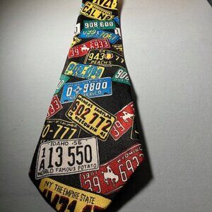 Automobile License Plate‎ Tie 58" by A. Rogers Handmade